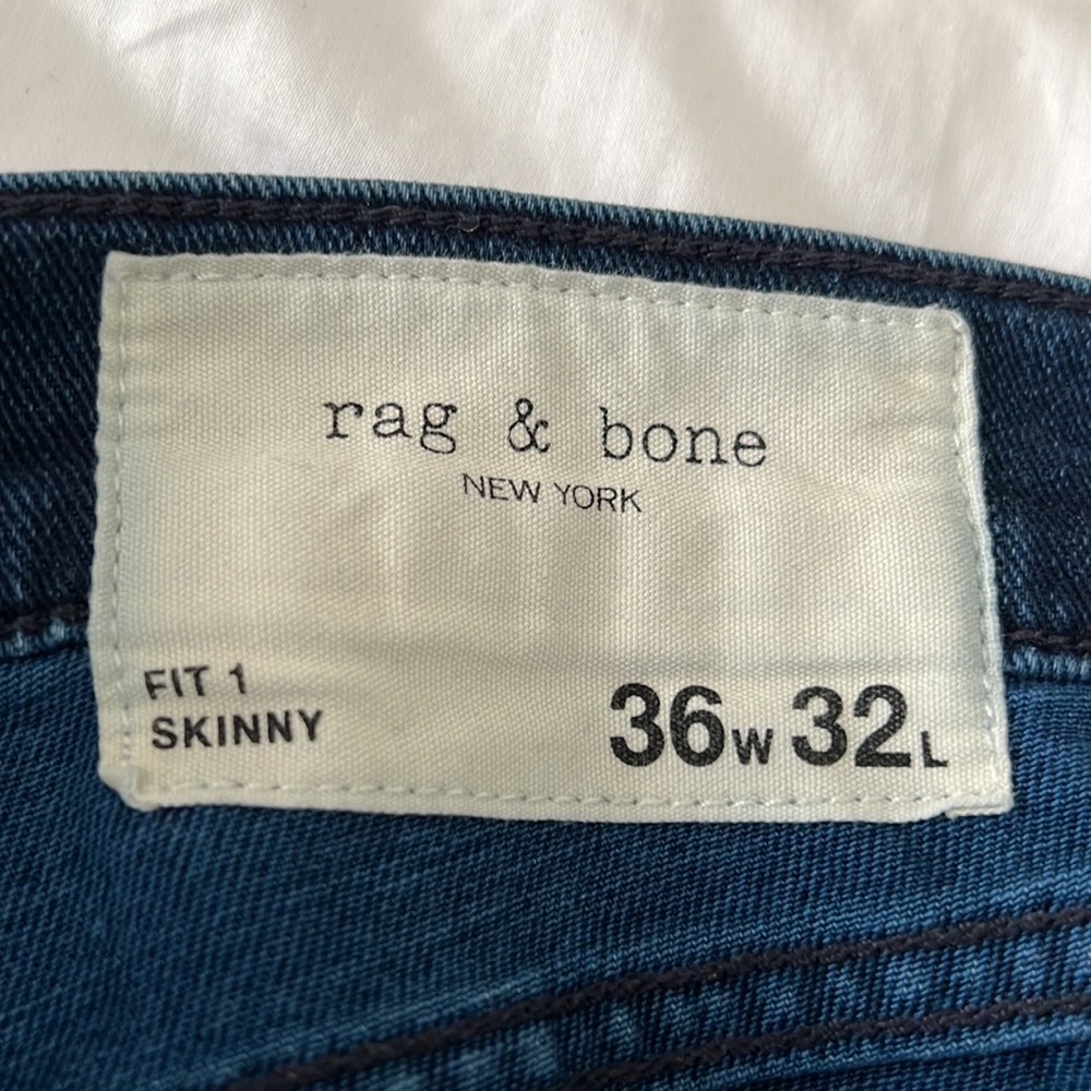 Rag & Bone jeans fit 1 skinny, 36W 32L - Picture 2 of 2